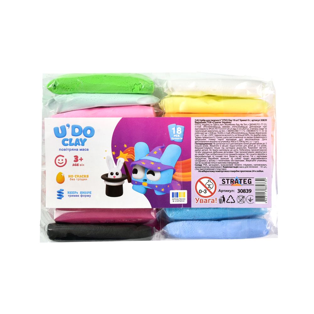 Набір для творчості "U'DO Clay 18 шт." Strateg
