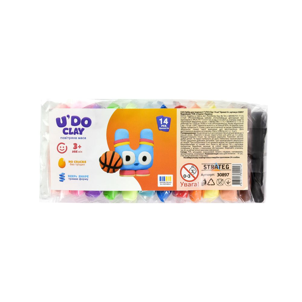Набір для творчості "U'DO Clay 14 шт." Strateg