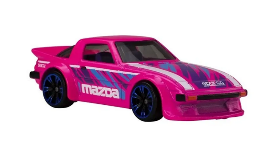 Тематична Машинка Hot Wheels Mazda RX-7 Neon Speeders 1:64 JCB01 Pink