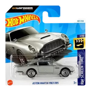 Машинка Базова Hot Wheels Aston Martin 1963 DB5 James Bond 007 Goldfinger Screen Time 1:64 HTB36 Grey