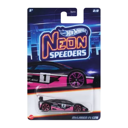 Тематична Машинка Hot Wheels McLaren F1 GTR Neon Speeders 1:64 HLH72/HRW76 Black