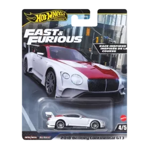 Машинка Premium Hot Wheels 2018 Bentley Continental GT3 Fast & Furious 1:64 HVR63 White