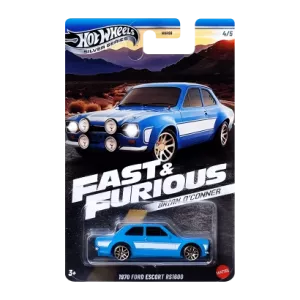Тематична Машинка Hot Wheels 1970 Ford Escort RS1600 Brian O'Conner Fast & Furious 1:64 JBY32 Blue