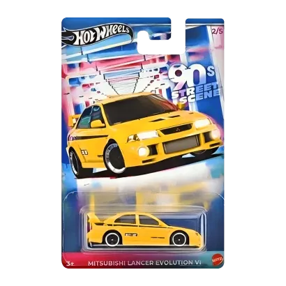 Тематична Машинка Hot Wheels Mitsubishi Lancer Evolution VI '90s Street Scene 1:64 JCB58 GDG44 Yellow