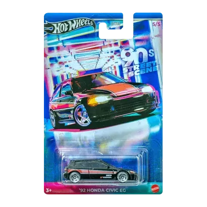 Тематична Машинка Hot Wheels '92 Honda Civic EG '90s Street Scene 1:64 JCB56 GDG44 Black