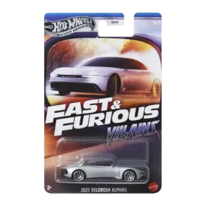 Тематична Машинка Hot Wheels 2022 DeLorean Alpha5 Villains Fast & Furious 1:64 JBY38 Silver
