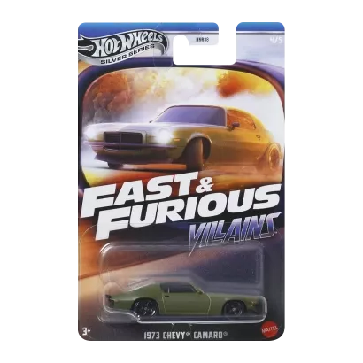 Тематична Машинка Hot Wheels 1973 Chevy Camaro Villains Fast & Furious 1:64 JBY37 Green