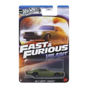 Тематична Машинка Hot Wheels 1973 Chevy Camaro Villains Fast & Furious 1:64 JBY37 Green