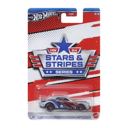 Тематична Машинка Hot Wheels '18 Dodge Challenger SRT Demon Stars & Stripes 1:64 HRW64 Silver