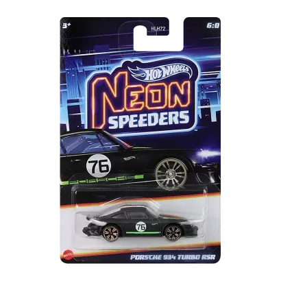 Тематична Машинка Hot Wheels Porsche 934 Turbo RSR Neon Speeders 1:64 JCB05 Black