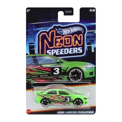 Тематична Машинка Hot Wheels 2008 Lancer Evolution Neon Speeders 1:64 JCB02 Green
