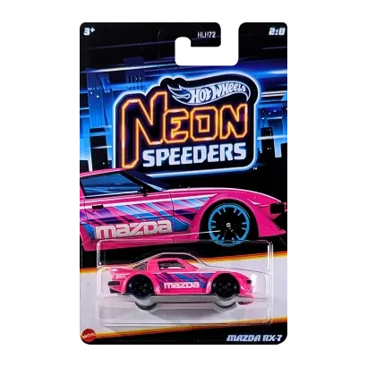 Тематична Машинка Hot Wheels Mazda RX-7 Neon Speeders 1:64 JCB01 Pink