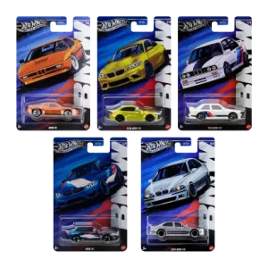 Набір Тематична Машинка Hot Wheels 2001 BMW M5 BMW 1:64 JBY58 Silver + Тематична Машинка 1992 M3 White + Тематична Машинка M4 Blue + Тематична Машинка 2016 M2 Yellow + Тематична Машинка M1 Orange