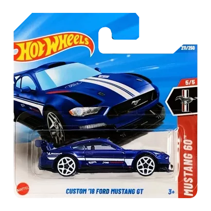 Машинка Базова Hot Wheels Custom '18 Ford Mustang GT Mustang 60 1:64 HYY94 Blue
