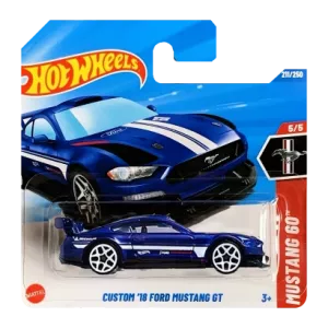 Машинка Базова Hot Wheels Custom '18 Ford Mustang GT Mustang 60 1:64 HYY94 Blue