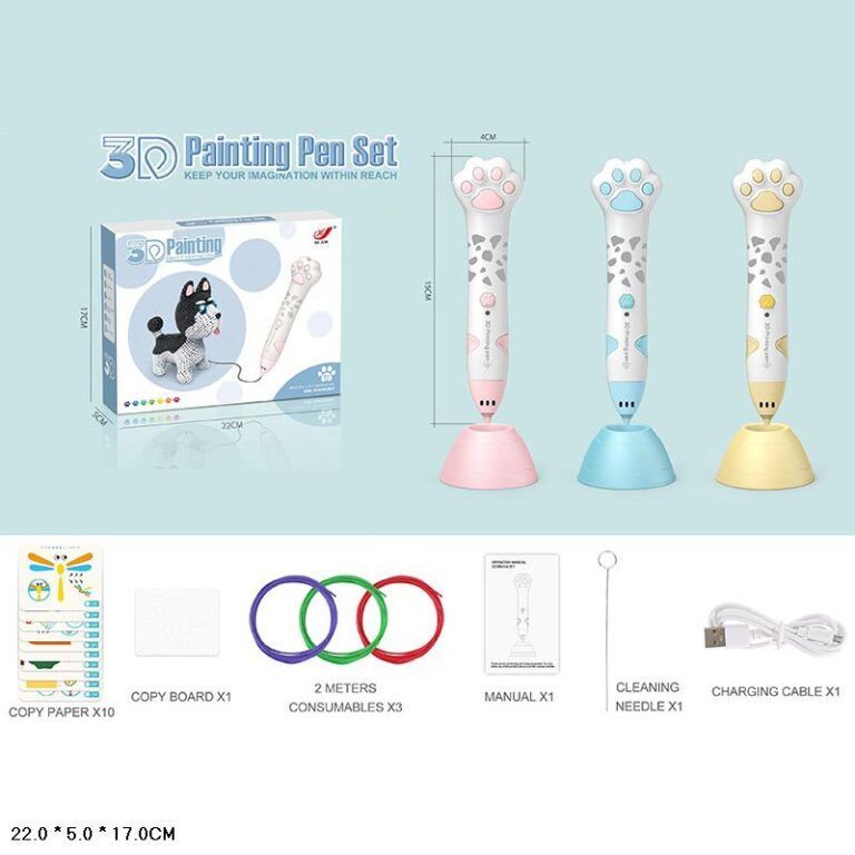 3D ручка для малювання 3D Painting Pen Set для дітей з пластиком і трафаретами