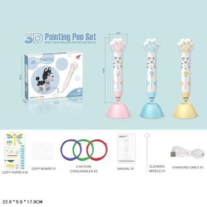 3D ручка для малювання 3D Painting Pen Set для дітей з пластиком і трафаретами